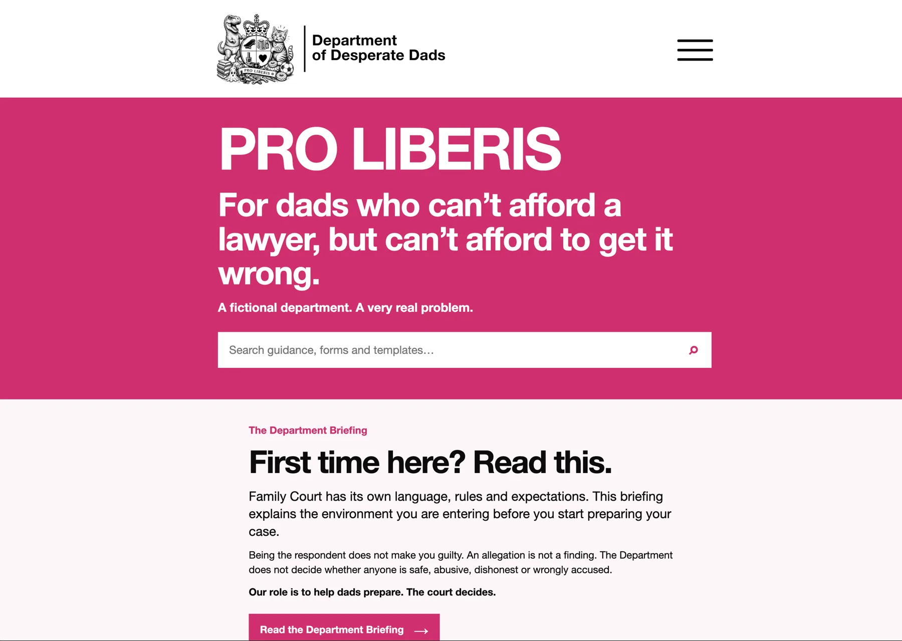 Department of Desperate Dads website