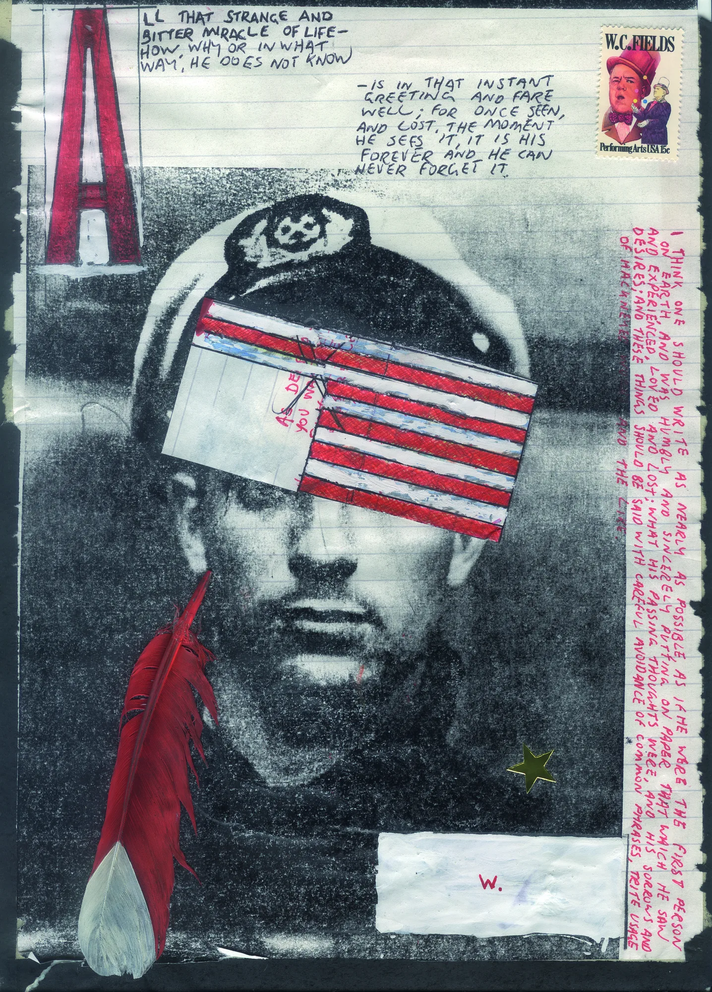 Jack Kerouac mixed-media artwork